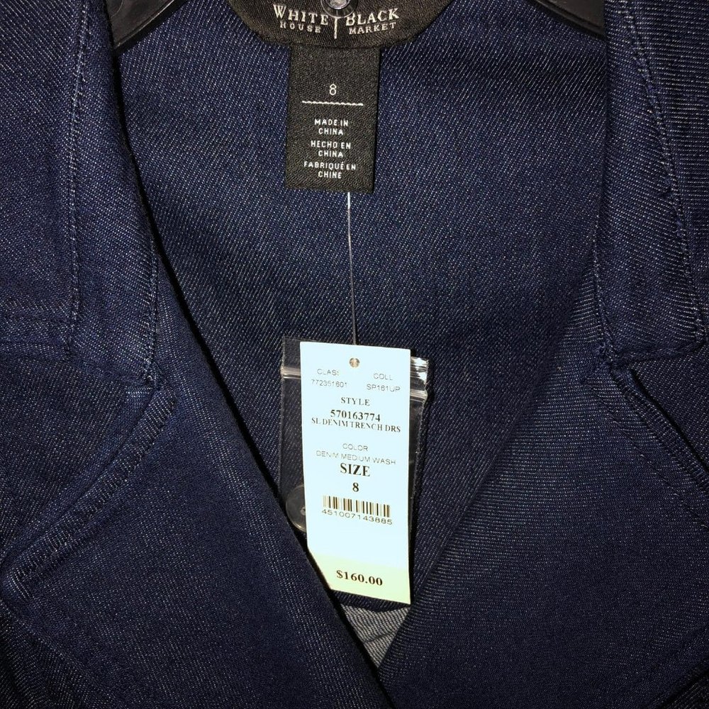 NWT White House Black Market belted denim dress $180 size 8 - Picture 3 of 6